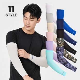 여름용 UV 자외선 햇빛 차단 스포츠 냉감 스트라이프 포인트 팔커버 쿨토시